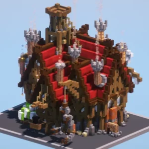 Steampunk Medieval Red House
