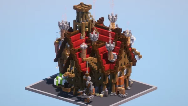 Steampunk Medieval Red House