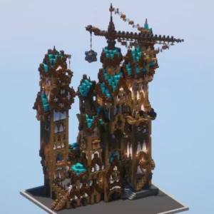 Cyan Steampunk Mansion