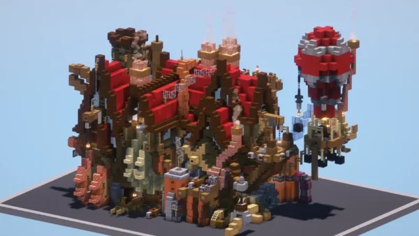 Steampunk Medieval Red House